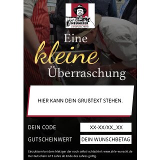 Geschenkgutscheine mit persönlichem Grußtext